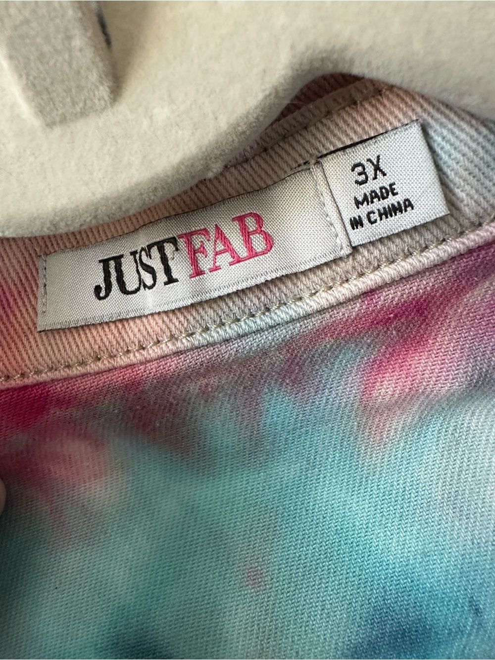 JustFab Pastel Tie-Dye Denim Jacket - Picture 3 of 10